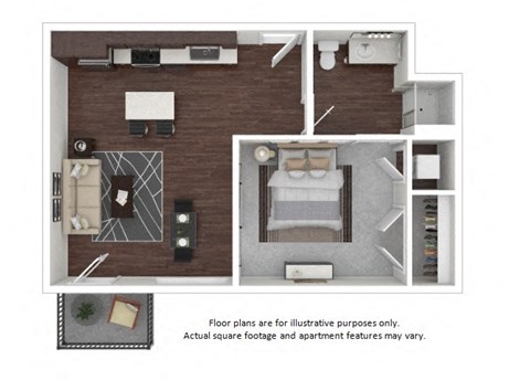 A7 3D disclaimer floor plan at The Casey, Colorado, 80202